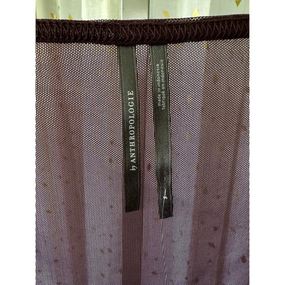 By Anthropologie NWT Mesh Front Tie Ruched Sleeves Swim Cover Up Layering Top S - Picture 7 of 7